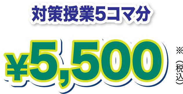 テスト対策10コマ分 ¥5,500 ※（税込み）