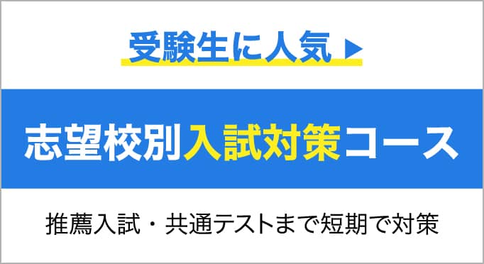 受験生の方はこちら 志望校別入試対策コース 推薦入試・共通テストまで短期で対策